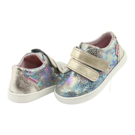 Zapatos de cuero holográfico de niñas para velcro 1327 morado mazurek violeta 4