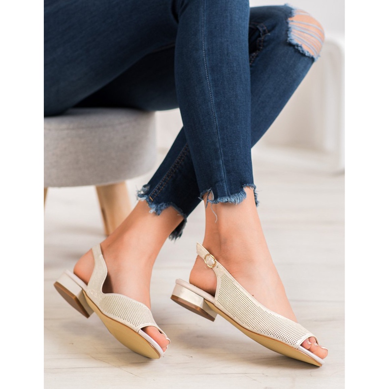 Sergio Leone Sandalias caladas en tacones bajos amarillo 2