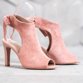 Sergio Leone Botas de punta abierta atadas rosado 1