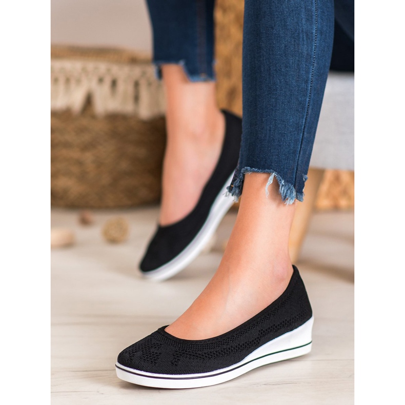 Super Me Bailarina Calada En Cuña negro 1