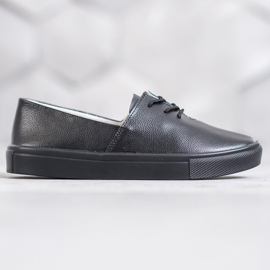 Filippo Zapatillas de cuero con estilo negro 2