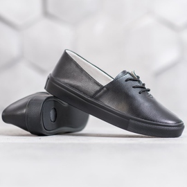 Filippo Zapatillas de cuero con estilo negro 3