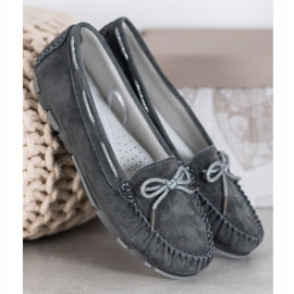 Filippo Mocasines de piel clara gris 2