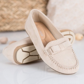 Clowse Mocasines calados con lazo beige 1 Clowse Mocasines calados con lazo beige 1