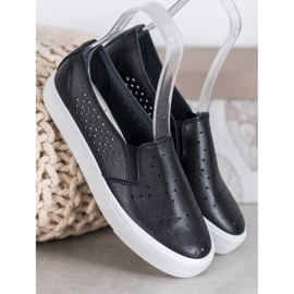 J. Star Zapatillas caladas en la plataforma negro 1