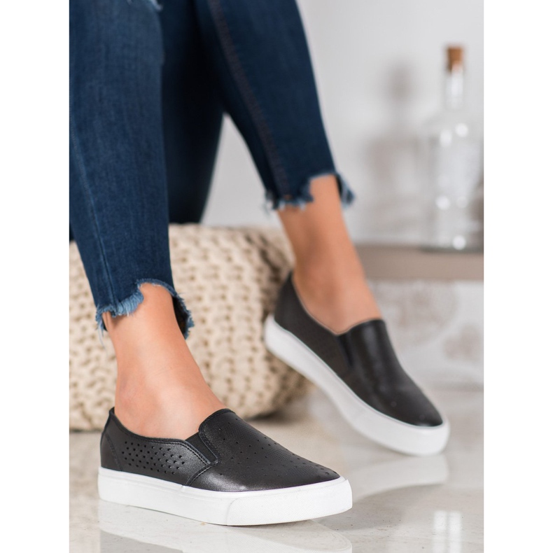 J. Star Zapatillas caladas en la plataforma negro 2