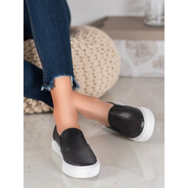 J. Star Zapatillas caladas en la plataforma negro 3