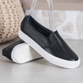 J. Star Zapatillas caladas en la plataforma negro 4