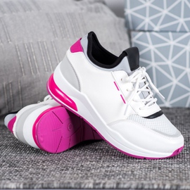 SHELOVET Zapatos atados en cuero ecológico blanco 4
