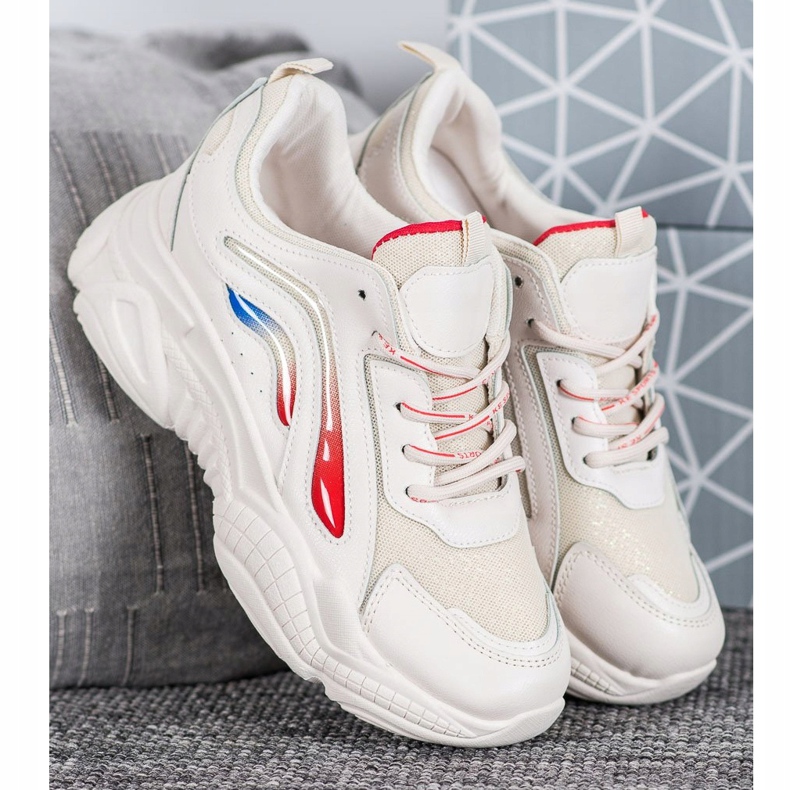 SHELOVET Zapatillas de moda en la plataforma blanco 2