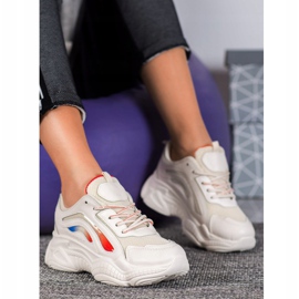 SHELOVET Zapatillas de moda en la plataforma blanco 3