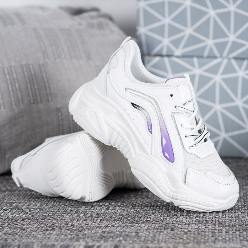 SHELOVET Zapatillas de moda en la plataforma blanco 1