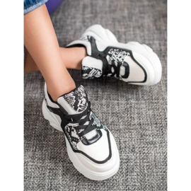 Weide Zapatillas de deporte de cuero ecológico de moda blanco negro 1 Weide Zapatillas de deporte de cuero ecológico de moda blanco negro 1