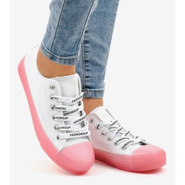 Zapatillas blancas con suela rosa LTD205-2 blanco 2