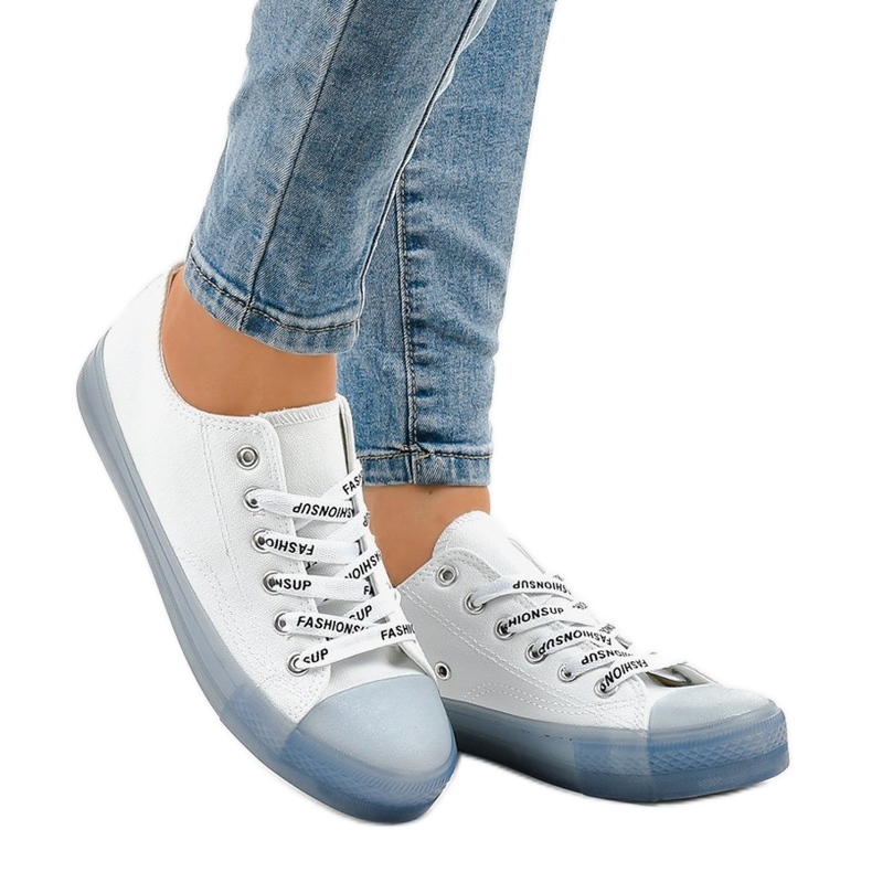 Zapatillas blancas con suela azul LTD205-1 blanco 1 Zapatillas blancas con suela azul LTD205-1 blanco 1