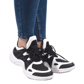 Zapatillas deportivas negras sneakers D1902-13 blanco negro 1 Zapatillas deportivas negras sneakers D1902-13 blanco negro 1
