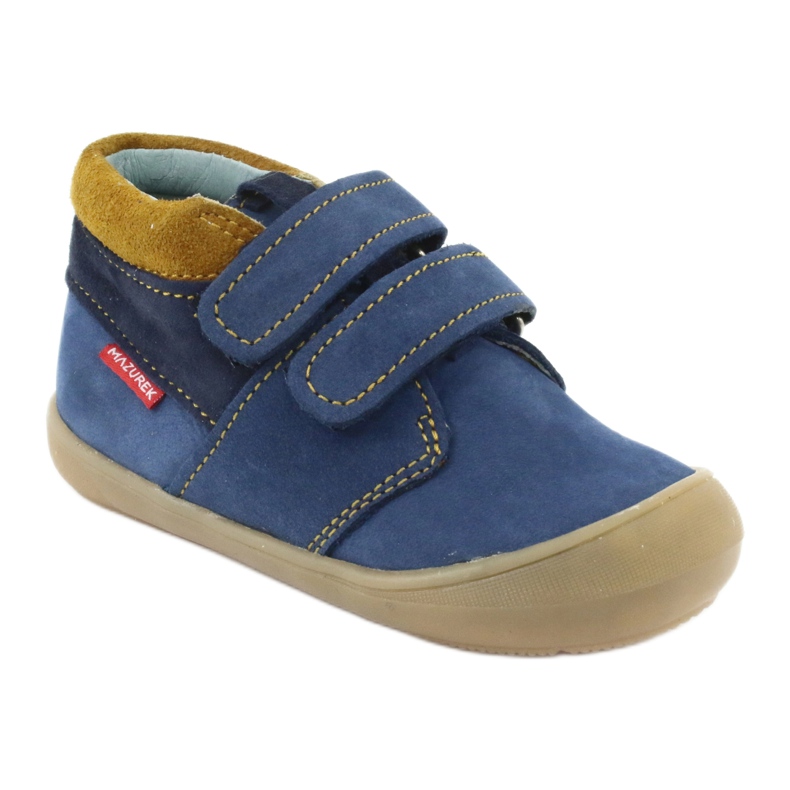 Botas con velcro para niño Mazurek 1355, azul marino/marrón 1