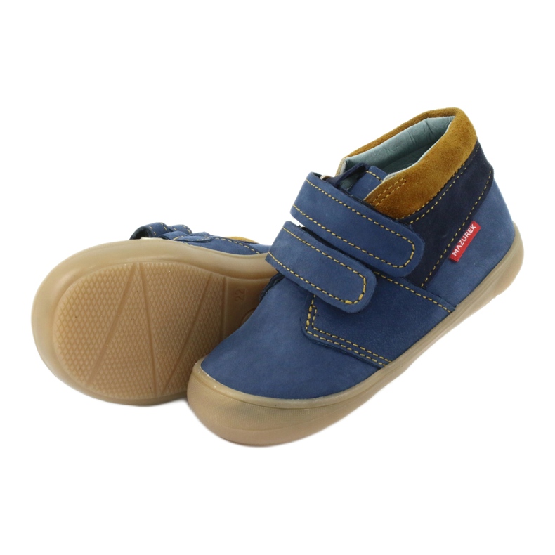 Botas con velcro para niño Mazurek 1355, azul marino/marrón 5