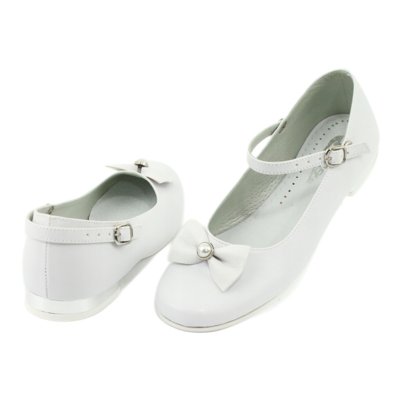 Miko Ballerinas de comunión blanca para niños con un arco 806 blanco 2 Miko Ballerinas de comunión blanca para niños con un arco 806 blanco 2