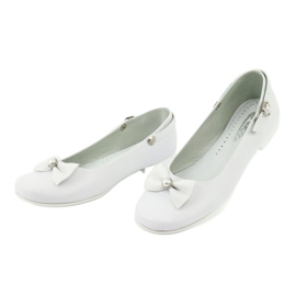 Miko Ballerinas de comunión blanca para niños con un arco 806 blanco 1