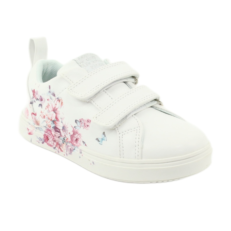 Zapatillas American Club Velcro flores ES11 blanco rojo azul 1