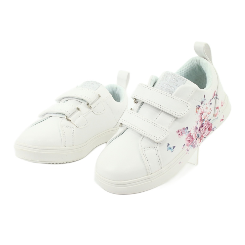 Zapatillas American Club Velcro flores ES11 blanco rojo azul 3