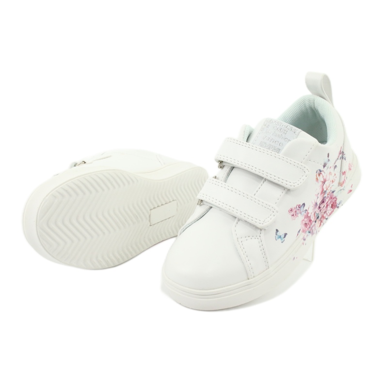 Zapatillas American Club Velcro flores ES11 blanco rojo azul 4