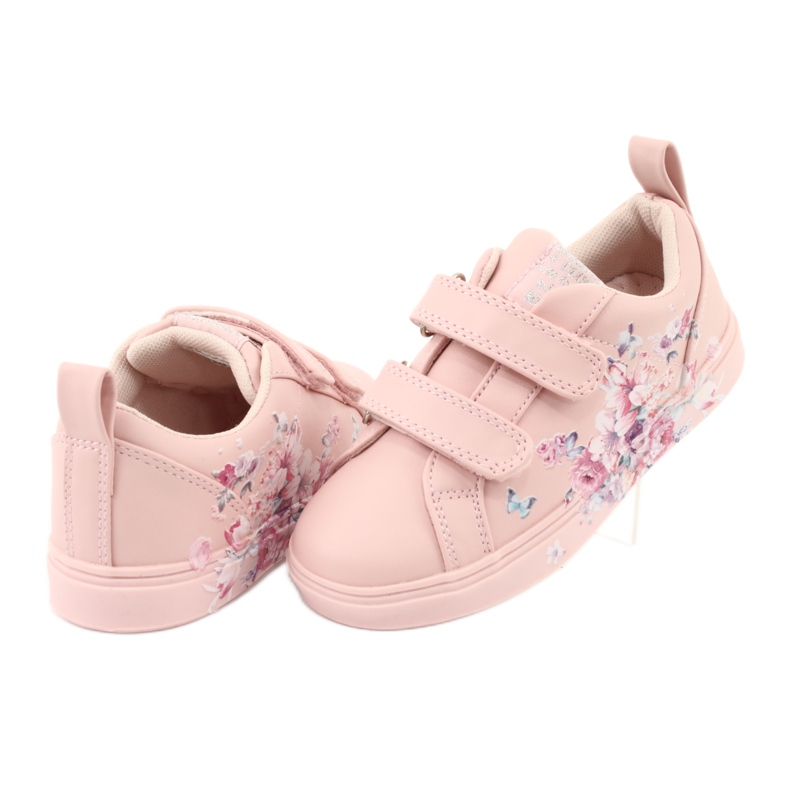 Zapatillas American Club Velcro flores ES11 rojo púrpura azul rosa 4