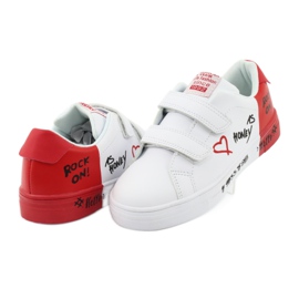 Deportivas velcro blancas y rojas American Club ES05 blanco 4