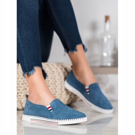 Filippo Zapatillas de cuero azul marino 1