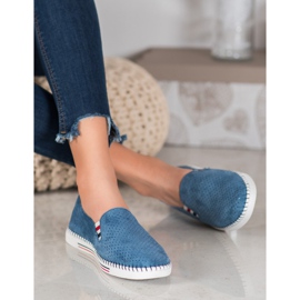 Filippo Zapatillas de cuero azul marino 2