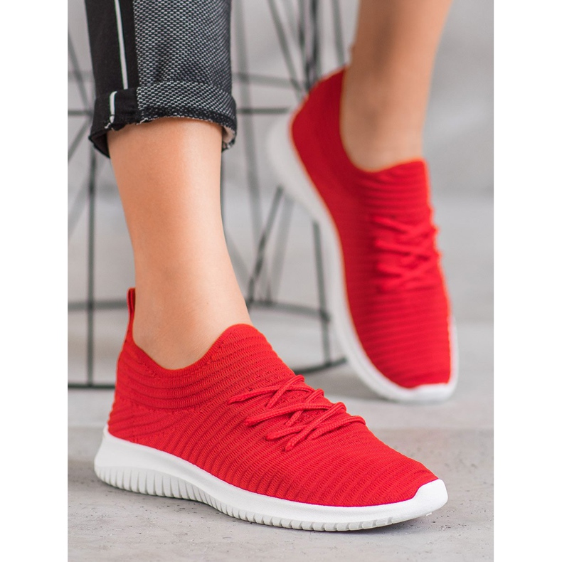 SHELOVET Zapatos sin cordones textiles rojo 2