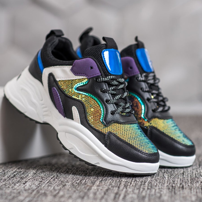 Weide Zapatillas de moda con lentejuelas multicolor 1 Weide Zapatillas de moda con lentejuelas multicolor 1