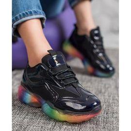 Weide Zapatillas con suela colorida negro multicolor 2
