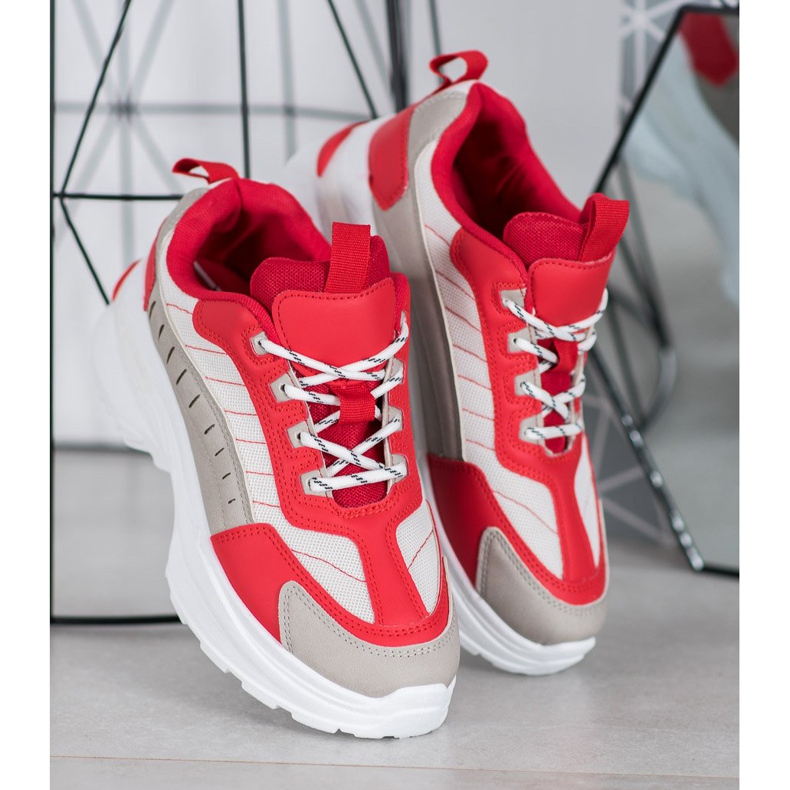 SHELOVET Zapatos de moda en la plataforma rojo multicolor 2 SHELOVET Zapatos de moda en la plataforma rojo multicolor 2