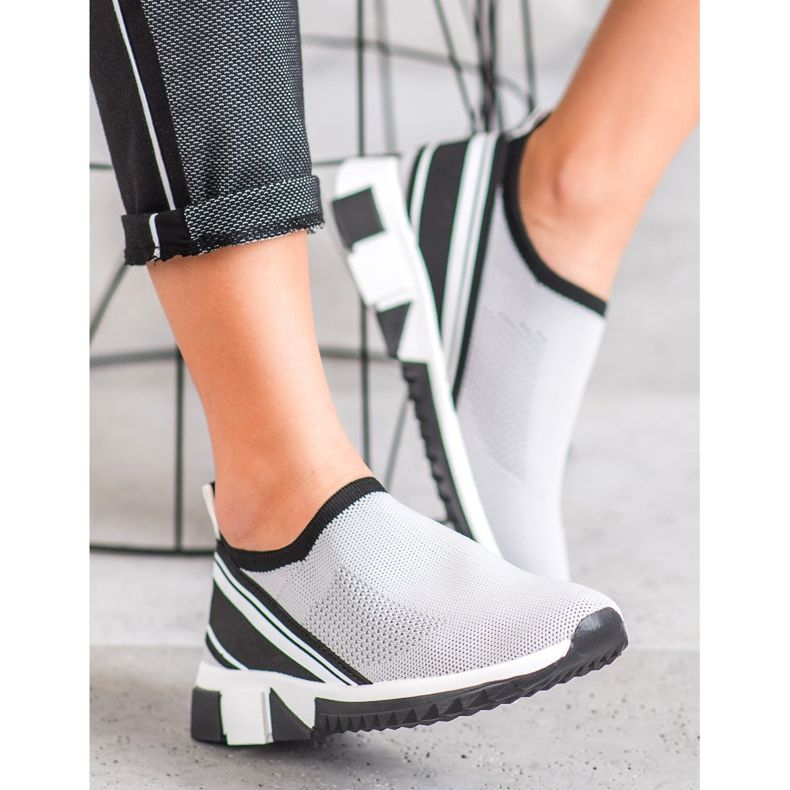 SHELOVET Zapatos sin cordones con malla gris 2 SHELOVET Zapatos sin cordones con malla gris 2