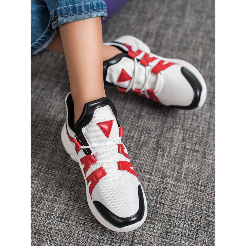 SHELOVET Zapatillas cómodas de moda blanco multicolor 2