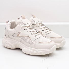 Zapatos deportivos de mujer de moda beige 7939-SP 2