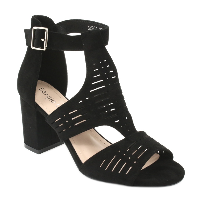 Sandalias con parte superior de ante Sergio Leone SK903 negro 1