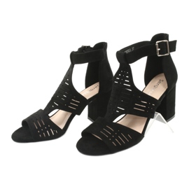 Sandalias con parte superior de ante Sergio Leone SK903 negro 3