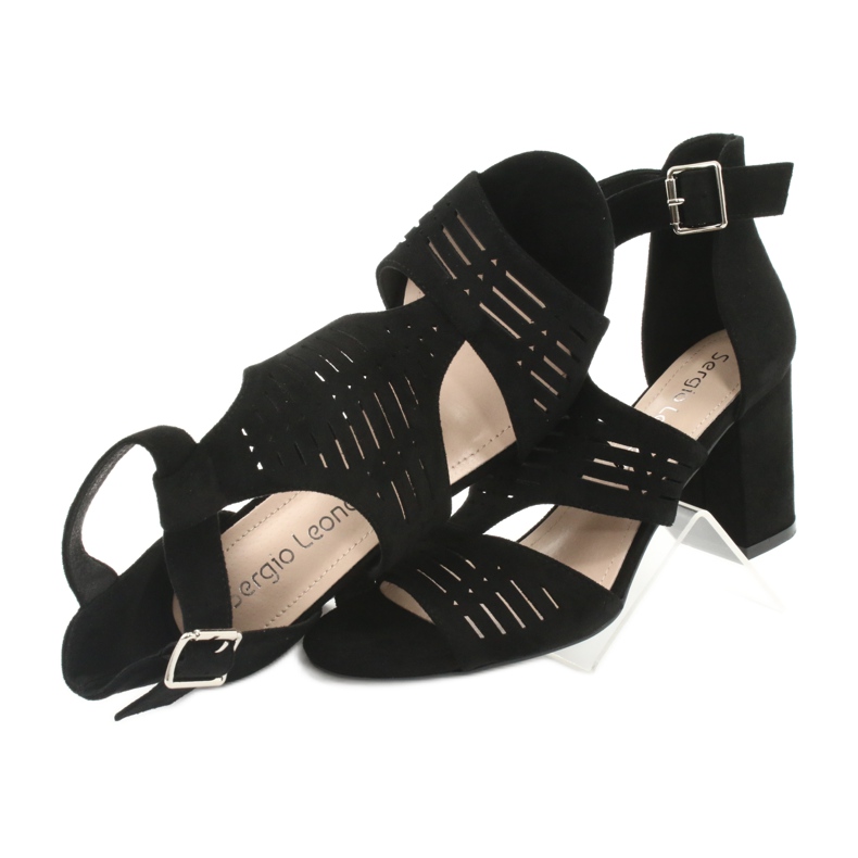 Sandalias con parte superior de ante Sergio Leone SK903 negro 5