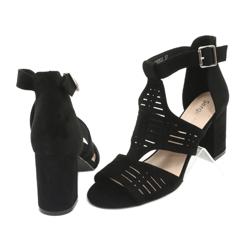 Sandalias con parte superior de ante Sergio Leone SK903 negro 4