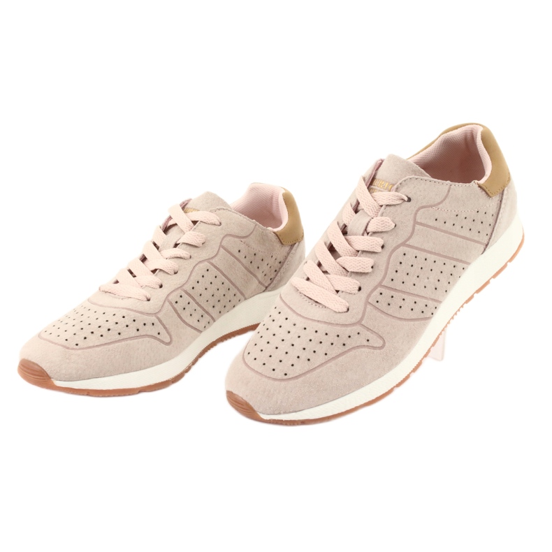 Zapatillas deportivas de mujer American Club AA06 en piel rosa empolvado 3