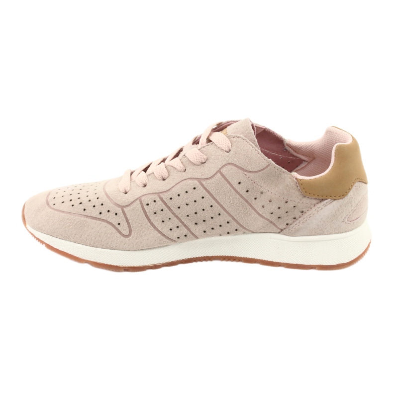 Zapatillas deportivas de mujer American Club AA06 en piel rosa empolvado 2