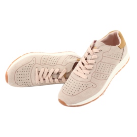 Zapatillas deportivas de mujer American Club AA06 en piel rosa empolvado 6