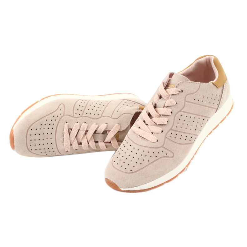 Zapatillas deportivas de mujer American Club AA06 en piel rosa empolvado 6