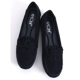Mocasines negros clásicos de mujer 77-202 Negro 2