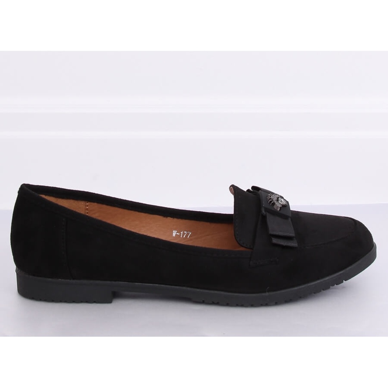 Mocasines de mujer negros W-177 Black 1 Mocasines de mujer negros W-177 Black 1
