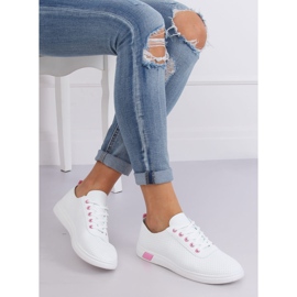 Zapatillas con cordones en blanco y rosa BB77 Fushia 1
