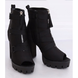 Botas de punta abierta sobre plataforma negra NS123P Black negro 5